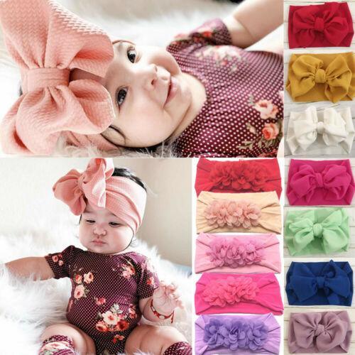 Bandeau bébé Bog Bow pour nouveau-né, nourrisson, enfant en bas âge, fille ou garçon, avec nœud uni, turban doux, bandeau à nœud pour filles