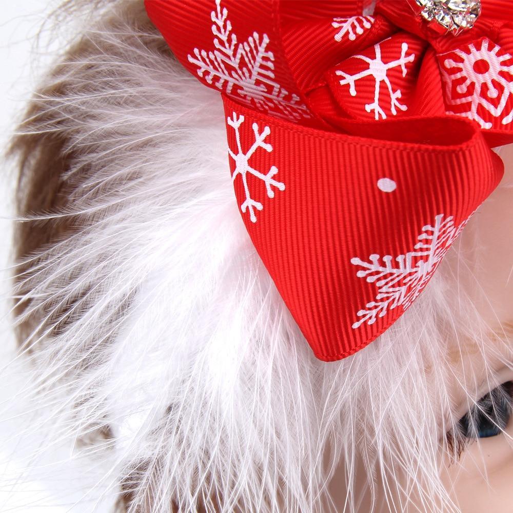 Bandeau de Noël bébé fille, accessoires pour cheveux, ruban en tissu, nœud pour filles