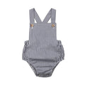 Bébé nouveau-né garçon/fille barboteuse d'été combinaison boutonnée rayée décontractée sans manches dos nu tenues unies vêtements pour filles