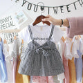 Vêtements de Bébé Fille Rétro Modernes 0-3 Ans Robe Décontractée pour Tout-Petis Motif Carreaux Fausse Robe de Soirée d'Anniversaire pour Filles de 6 à 24 Mois