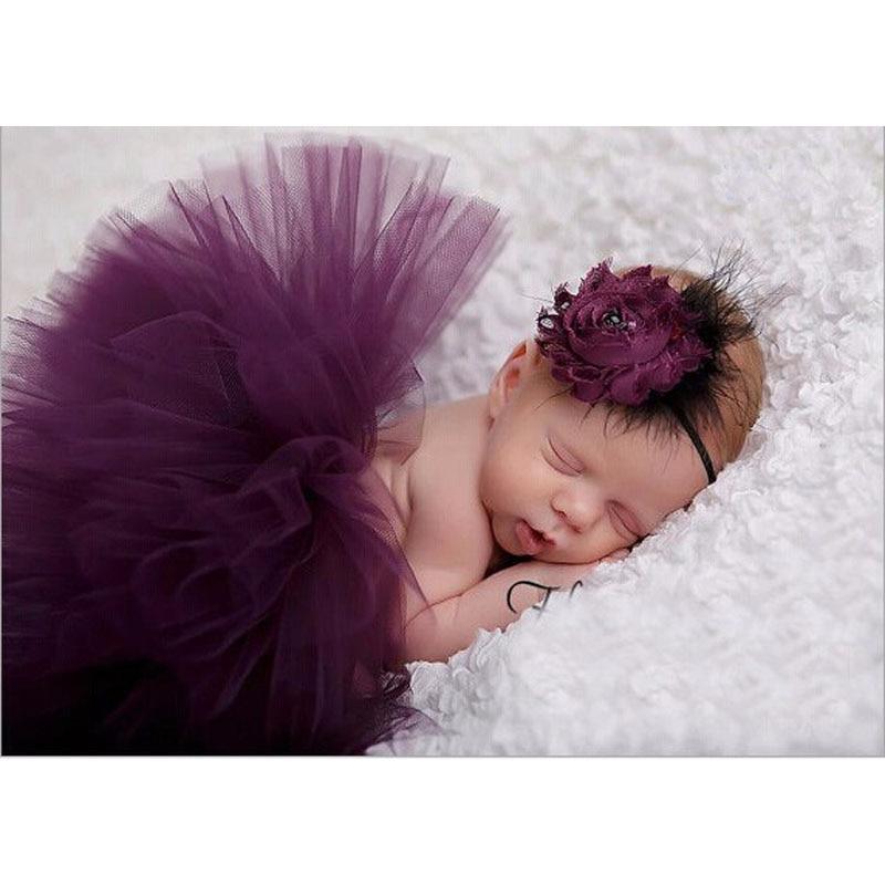 Jupe tutu et bandeau fleuri de luxe moderne et élégant pour bébé fille, robe nouveau-né avec grand nœud et bandeau