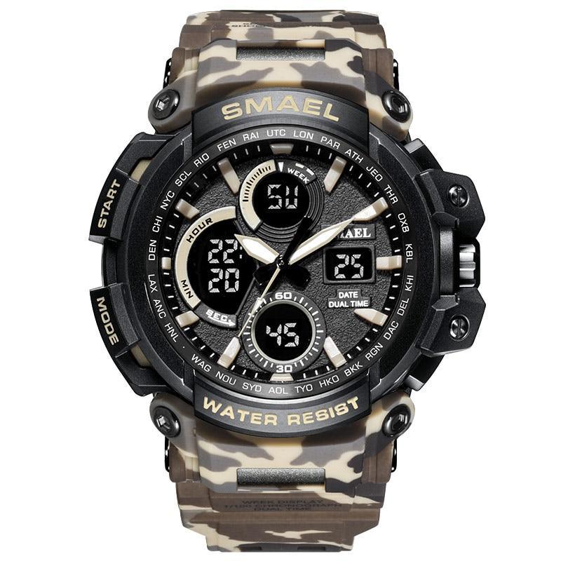 Montre homme rouge sport moderne étanche 50m avec affichage numérique LED style militaire Armi Relogio Masculino