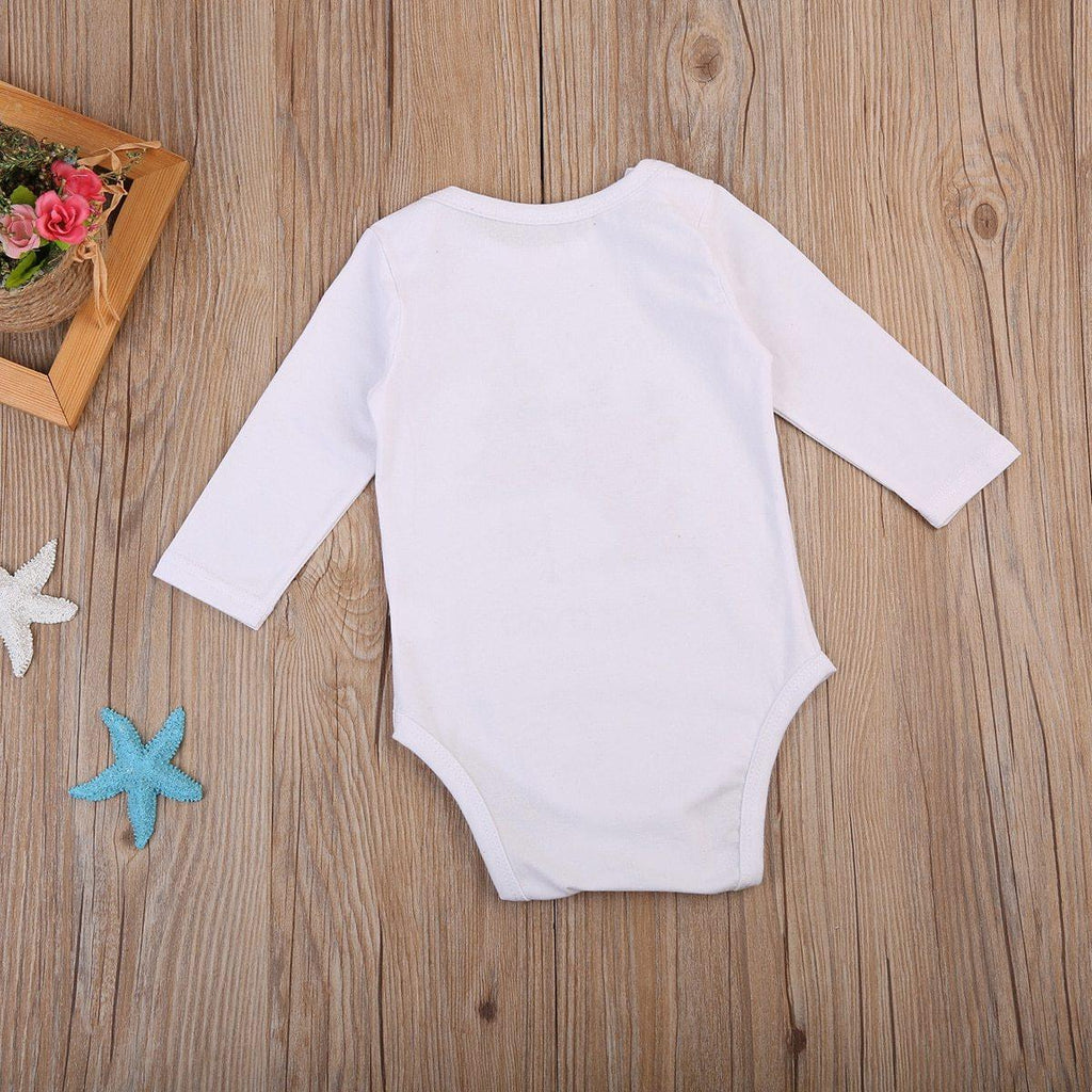 Grenouillère à manches longues avec imprimé de cerf et d'arbre de Noël pour bébés garçons et filles