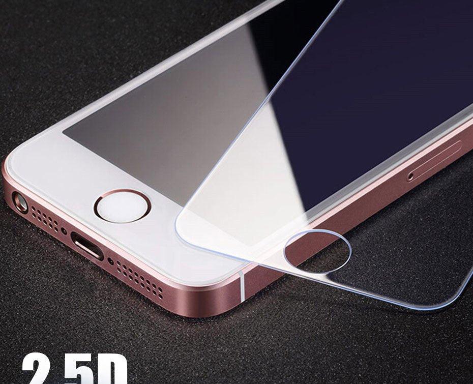 Protection d'écran en verre trempé 3D pleine couverture pour iPhone 5 5S SE 2016 Film de protection en verre pour iPhone 5S SE 5C Anti-explosion Anti-rayures Verre trempé Premium pour iPhone