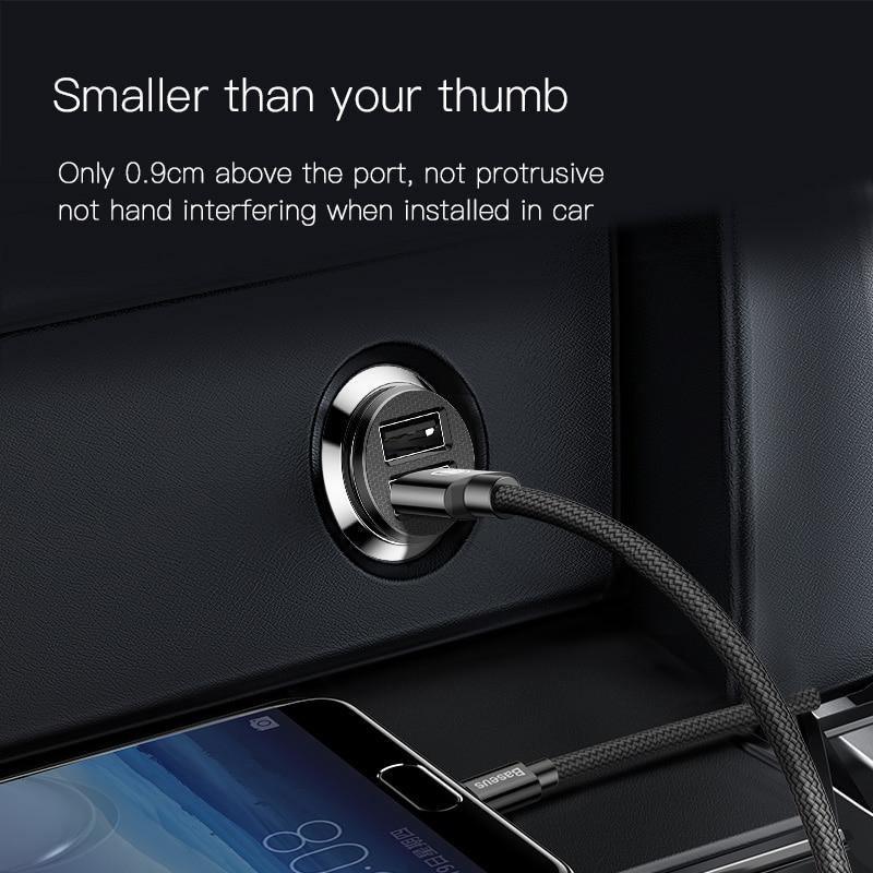 Double chargeur de voiture USB noir 3,1 A adaptateur de charge rapide pour voiture Chargeurs de voiture