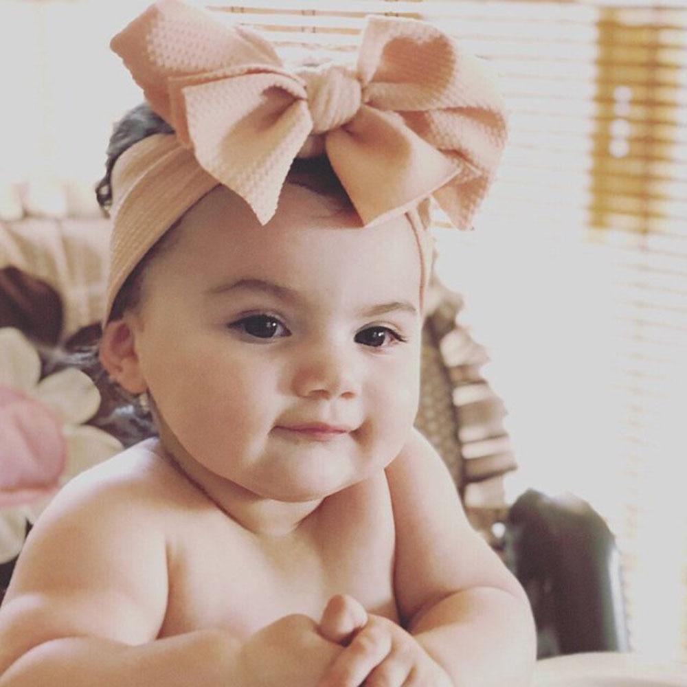 Bandeau Bébé Grande Nœud Filles Enfant Grand Nœud Coton Bandeau Cheveux Nouveau-né Pour Bébé