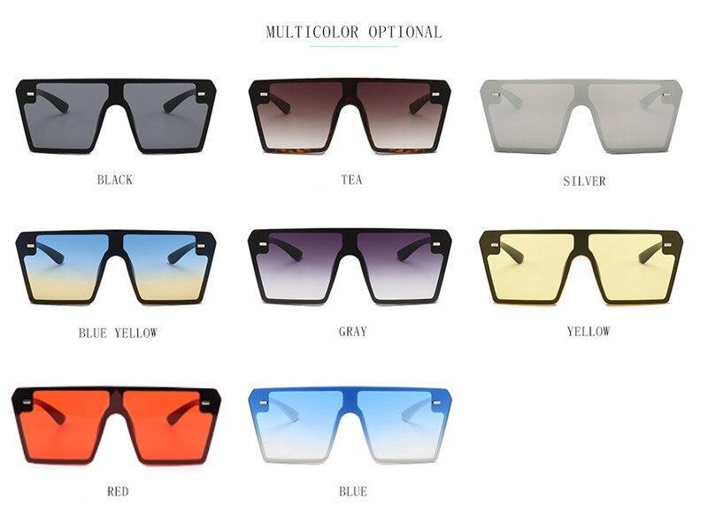 Lunettes de soleil carrées surdimensionnées modernes pour femme et femme, de marque de luxe, mode Gafas Shade avec verres miroirs et protection UV400