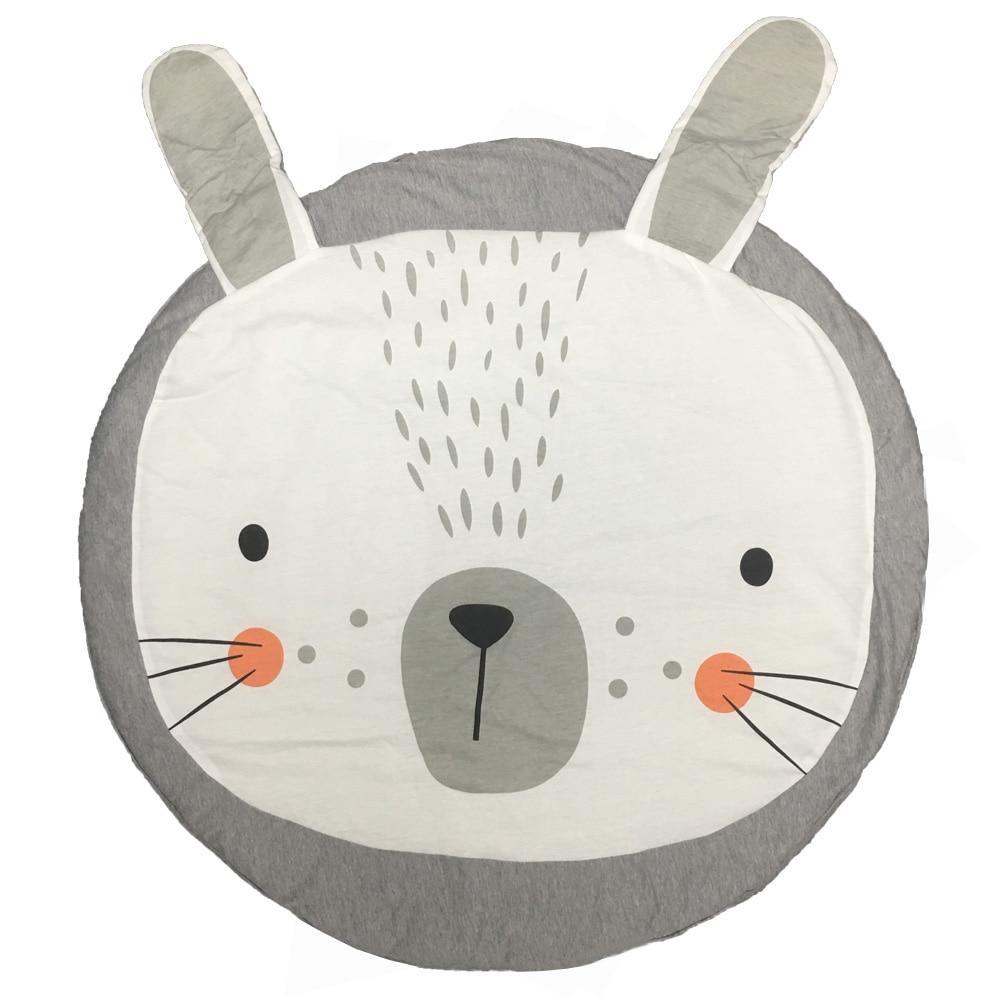 Tapis de jeu en forme d'animal de dessin animé pour bébés, tapis pour nouveau-nés, rampant en coton, tapis de sol rond pour chambre d'enfant, décoration de crèche