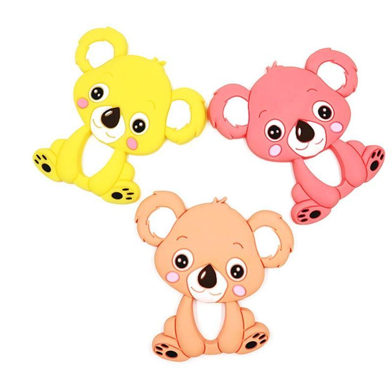 1 pièce Mignon Bébé Koala Anneau de Dentition en Silicone Jouet à Mâcher Outil d'Allaitement Pendentif en Silicone de Qualité Alimentaire