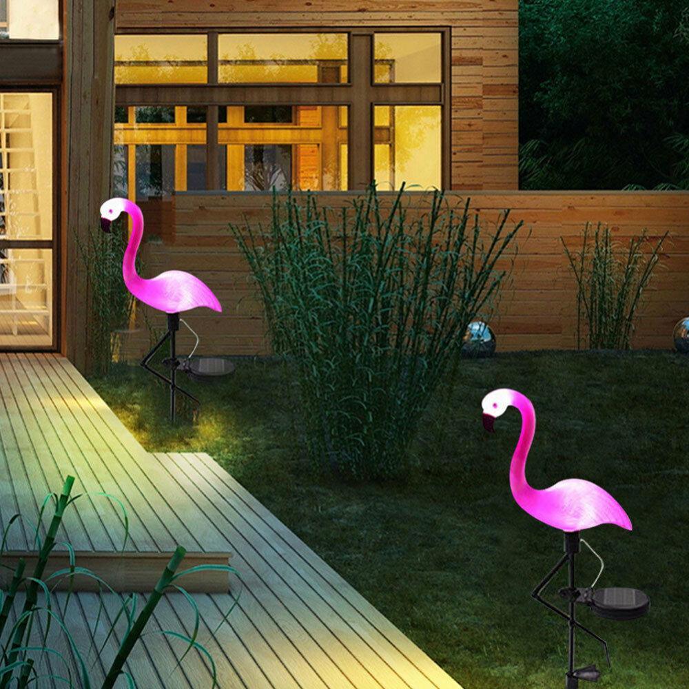 ENSEMBLE DE 3 LAMPES SOLAIRES LED MODERNES Flamant Rose Pour Jardin Et Cour Avec Station De Base – Éclairage Décoratif Pour Allée, Chemin Et Paysage
