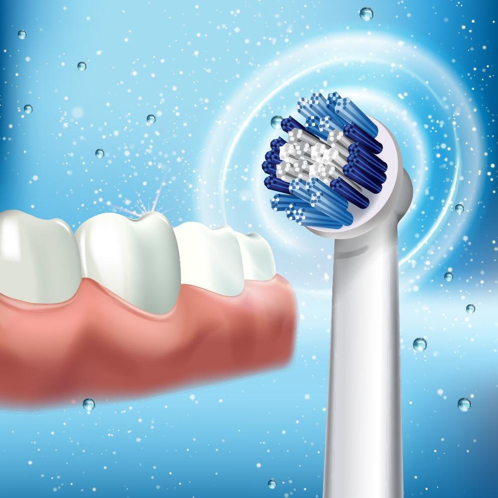Brosse à Dents Électrique Sonique Rotative Nettoyage Oral Hygiène Dentaire Têtes de Brosse à Dents Élimination de la Plaque Dentaire Pour Femme et Homme