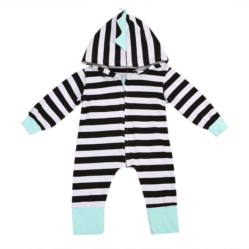 Vêtements Bébé Combinaison à Capuche Rayée Zippée pour Nouveau-Né Fille et Garçon Tenue pour Enfants