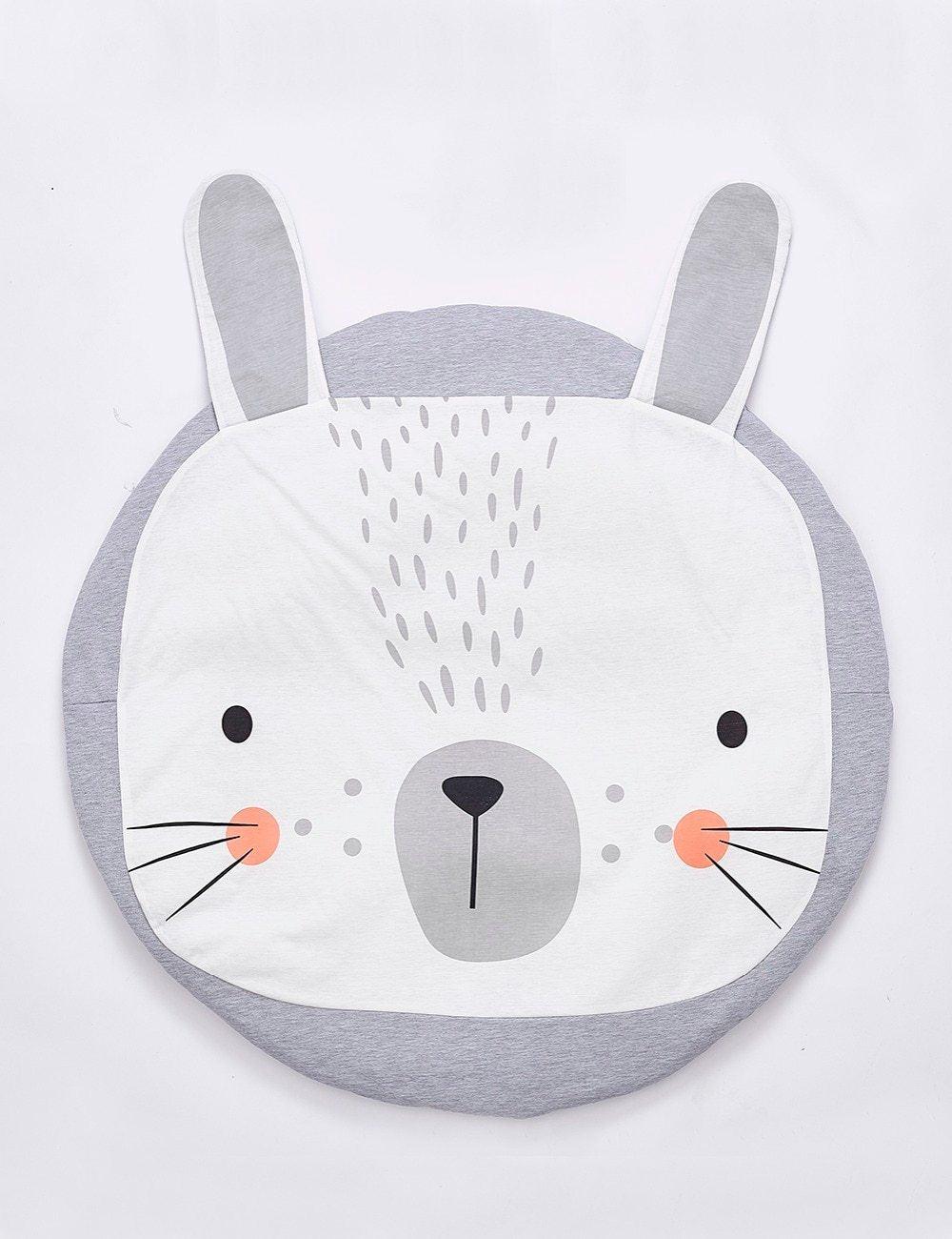 Tapis de jeu en forme d'animal de dessin animé pour bébés, tapis pour nouveau-nés, rampant en coton, tapis de sol rond pour chambre d'enfant, décoration de crèche