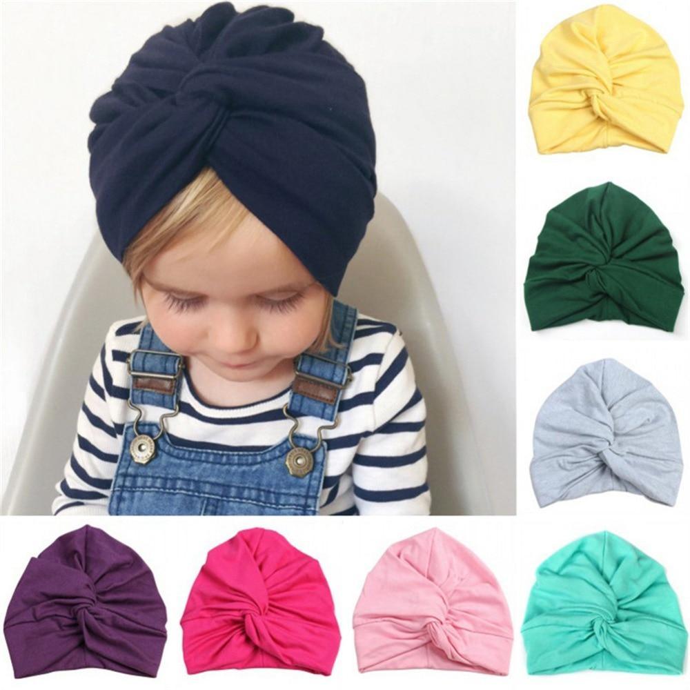 Chapeau Bébé Coton Doux Turban Nœud Fille Chapeau d'été Style Bohème Casquette Nouveau-né Enfant pour Filles