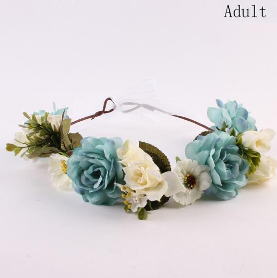 Couronne florale de luxe moderne pour nouveau-né, bandeau assorti mère-enfant, accessoires pour cheveux, bandeau floral mère-fille