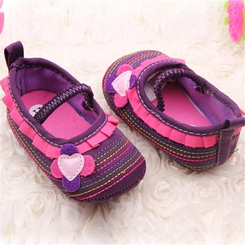 Chaussures Bébé Fleur Volants Premiers Pas Tout-Petits Semelle Souple Patchwork Enfants Confortables Pré-Marcheurs Chaussure