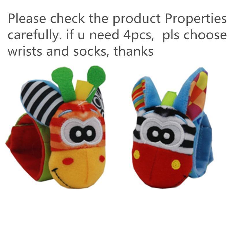 Hochets de poignet colorés Chaussettes pour bébé Jouets hochet Chaussettes pour les pieds Jouet éducatif Cadeau de haute qualité pour bébés