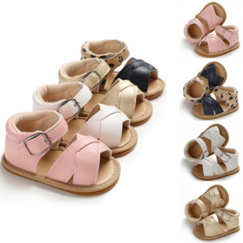 Sandales d'été élégantes pour bébé garçon fille, premiers pas, nouveau-né, cuir, semelle souple, chaussures de berceau confortables
