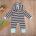 Vêtements Bébé Combinaison à Capuche Rayée Zippée pour Nouveau-Né Fille et Garçon Tenue pour Enfants
