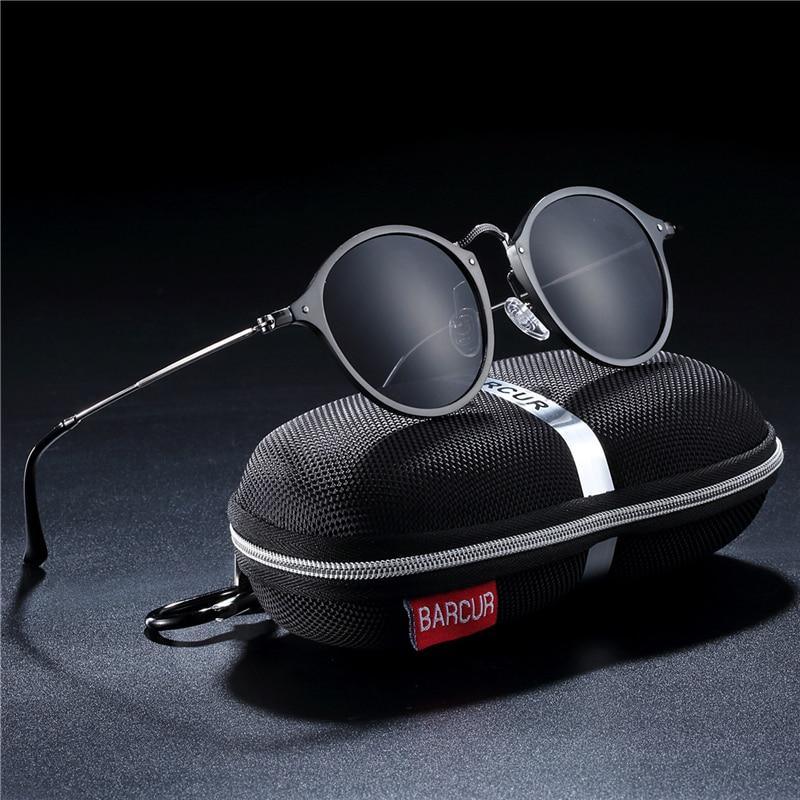 Lunettes de soleil vintage en aluminium de haute qualité pour hommes et femmes, rondes, style rétro, avec protection UV400