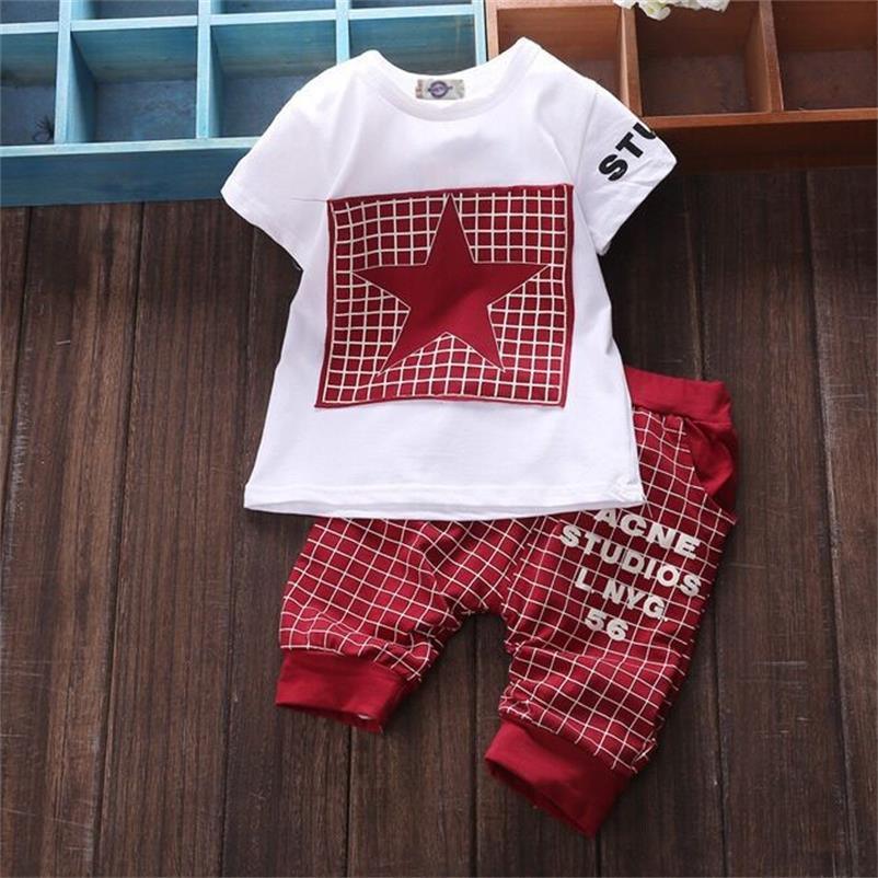 Vêtements pour bébé garçon Hiver Enfants Ensembles de Vêtements T-shirt Pantalon Costume Vêtements Imprimé Étoile Nouveau-né Pour Garçons