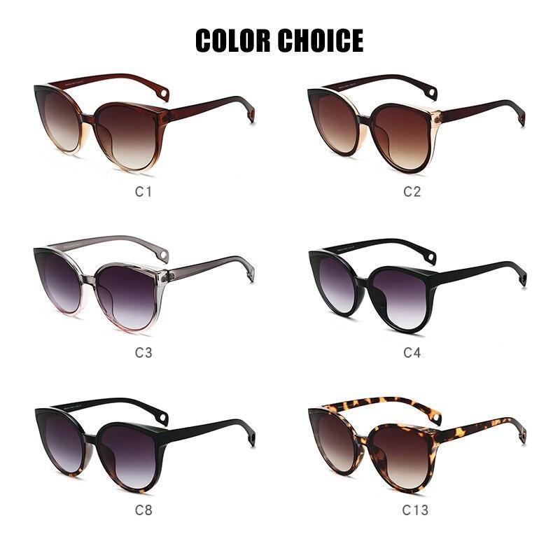 Lunettes de soleil de luxe modernes et élégantes pour femme avec monture en plastique œil de chat et verres transparents avec protection UV400