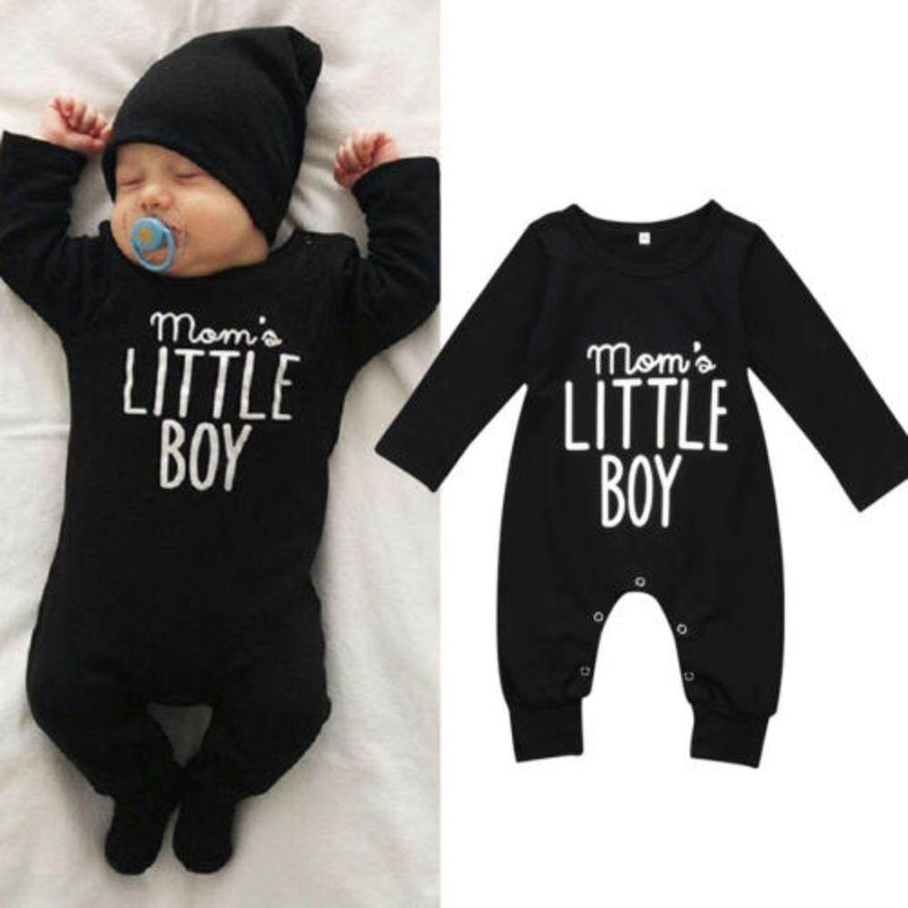 Ensemble de vêtements pour bébé garçon nouveau-né, barboteuse avec lettre, grenouillère en coton pour garçons et filles, tenues de 0 à 24 mois