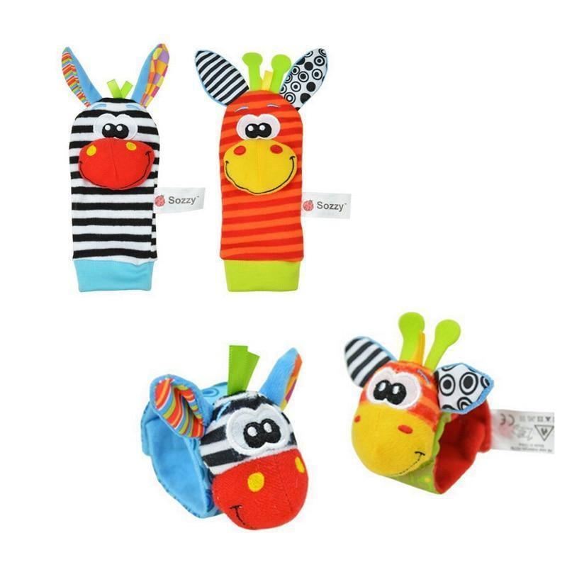 Chaussettes Modernes pour Bébé, Jouets en Peluche, Hochets de Poignet en Forme d'Insectes de Jardin, Jouets Éducatifs Mignons aux Couleurs Vives pour Enfants