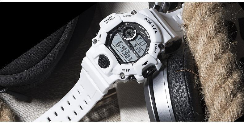 Montres numériques de sport étanches 50 m pour hommes avec date automatique relogio masculino Montre unisexe de sport militaire de l'armée