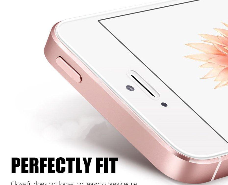Protection d'écran en verre trempé 3D pleine couverture pour iPhone 5 5S SE 2016 Film de protection en verre pour iPhone 5S SE 5C Anti-explosion Anti-rayures Verre trempé Premium pour iPhone