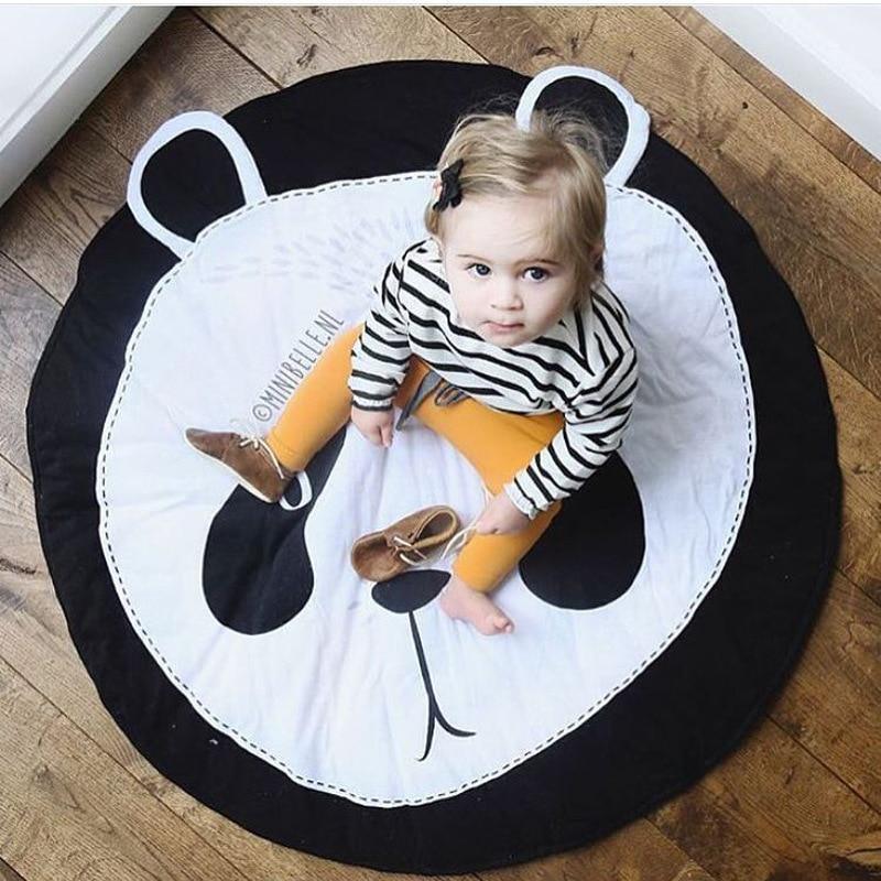 Tapis de jeu bébé enfant Tapis de jeu en coton Tapis de sol rond Tapis Tapis de tente pour enfants Tapis de camp Tapis de jeu pour bébé