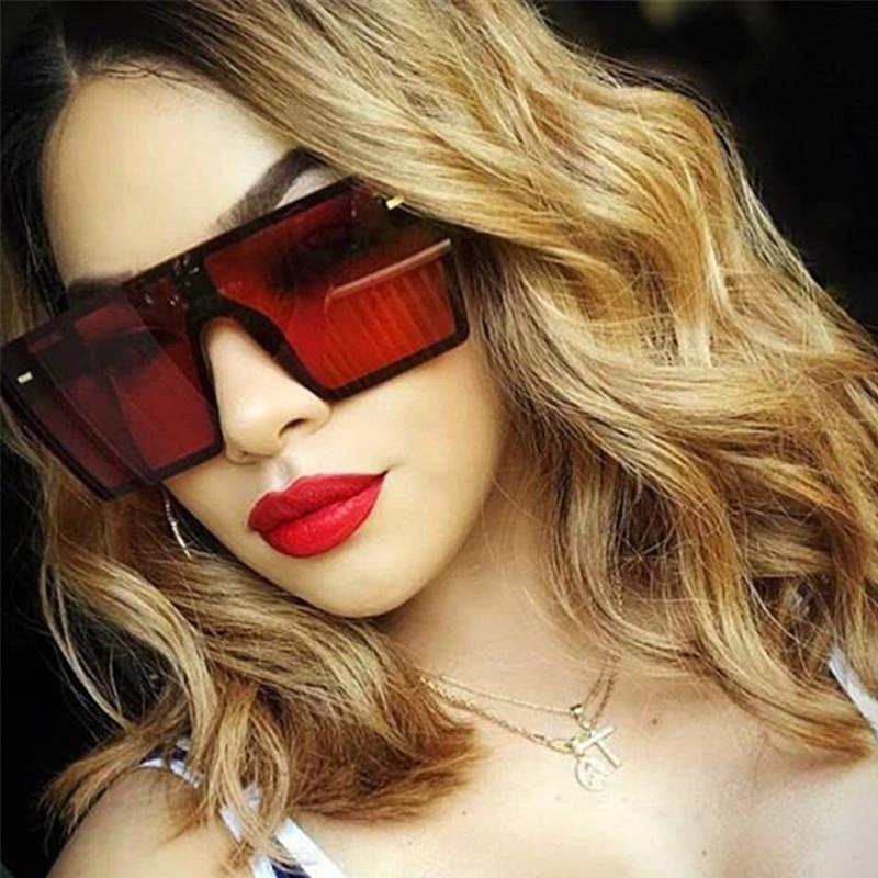 Lunettes de soleil carrées surdimensionnées modernes pour femme et femme, de marque de luxe, mode Gafas Shade avec verres miroirs et protection UV400