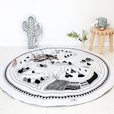 Tapis de jeu bébé enfant Tapis de jeu en coton Tapis de sol rond Tapis Tapis de tente pour enfants Tapis de camp Tapis de jeu pour bébé