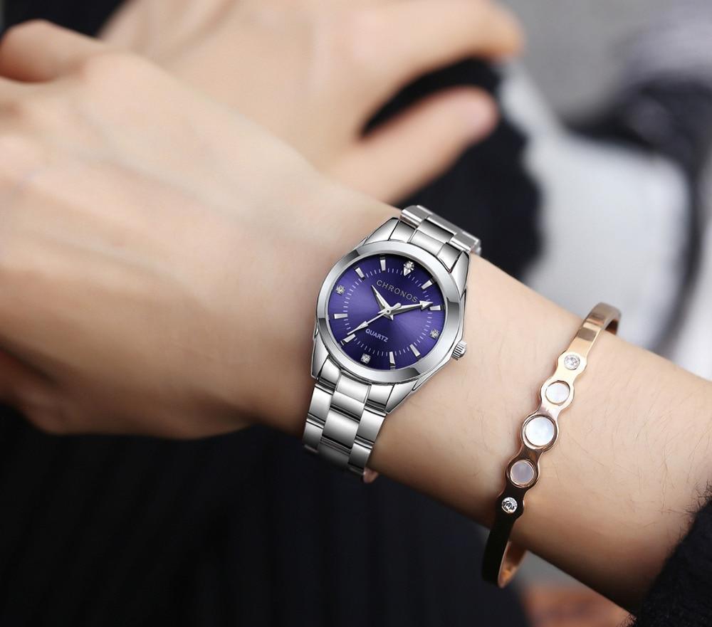 Nouvelles Montres Quartz de Luxe STEVVEX pour Femmes, en Acier Inoxydable et Strass, Montre d'Affaires pour Dames avec Mouvement à Quartz Japonais pour Femmes et Filles