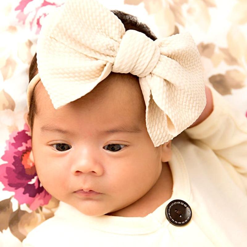 Nouveau bandeau moderne avec nœud désordonné, nœuds de cheveux pour bébés filles, turban avec grand nœud solide pour nourrissons, nœud pour nouveau-nés filles