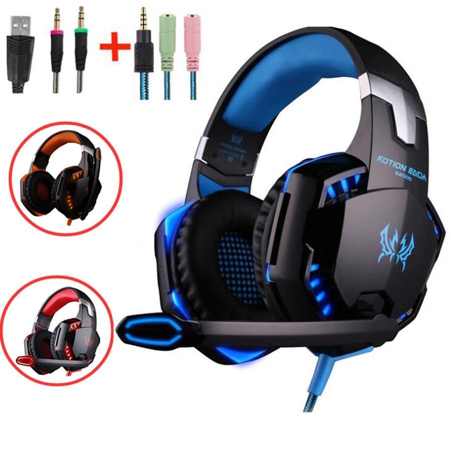Nouveaux casques de jeu STEVEEX Modern G2000 G9000 grands écouteurs avec micro lumineux écouteurs stéréo basses profondes pour PC, ordinateur portable et jeux