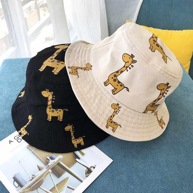 Chapeaux bob pour enfants modernes, chapeau de soleil girafe de dessin animé pour filles et garçons, chapeau de plage d'extérieur, casquette de camping et de pêche pour filles et garçons