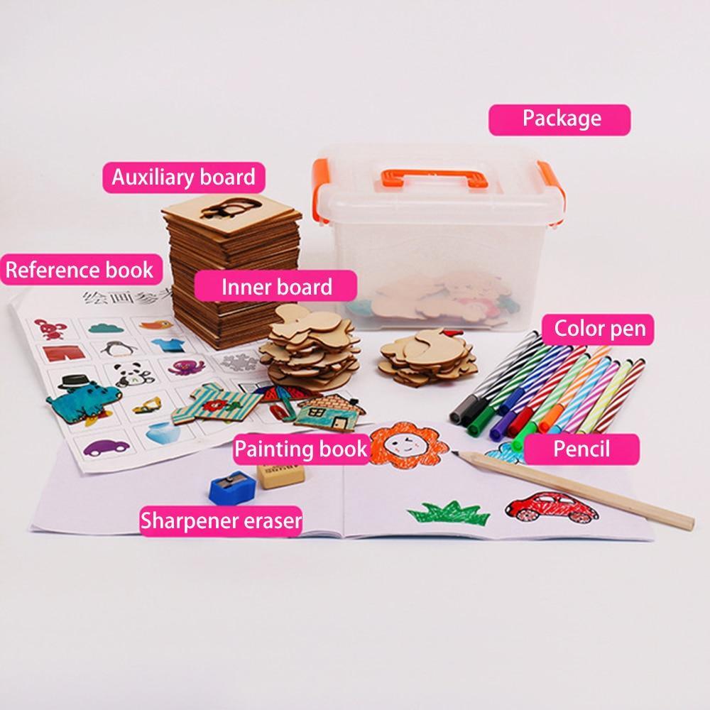 100 Pièces Bébé Jouets Dessin Jouets Planche à Colorier Enfants Créatifs Gribouillis Éveil Éducatif Jouet Garçon Fille Apprendre Outils de Dessin