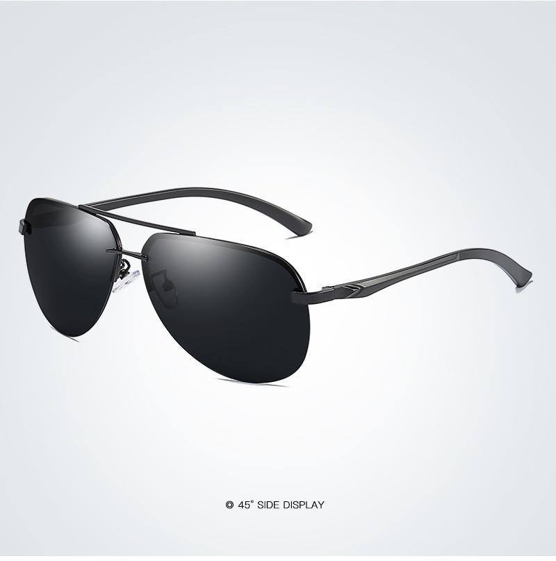 Lunettes de soleil polarisées de luxe en aluminium et magnésium pour hommes, monture en acier inoxydable ultra légère, style pilote aviateur, protection UV400