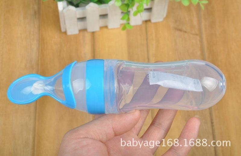 Biberon en silicone de sécurité pour bébés, biberons avec cuillère, tasse de supplément alimentaire pour bébés