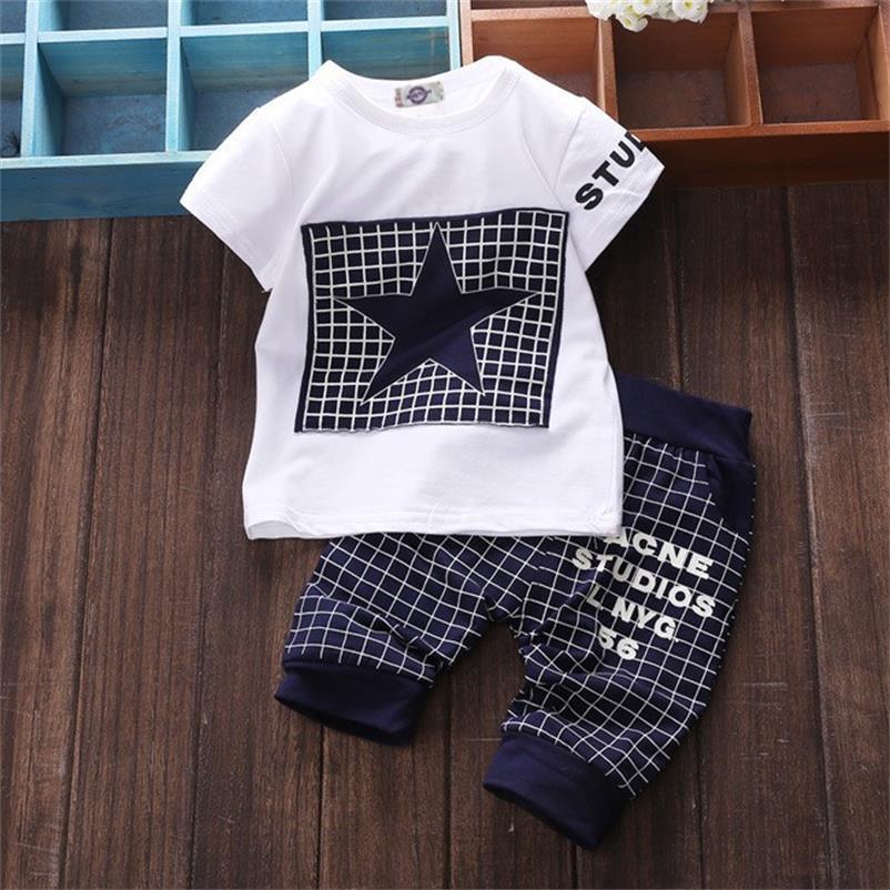 Vêtements pour bébé garçon Hiver Enfants Ensembles de Vêtements T-shirt Pantalon Costume Vêtements Imprimé Étoile Nouveau-né Pour Garçons