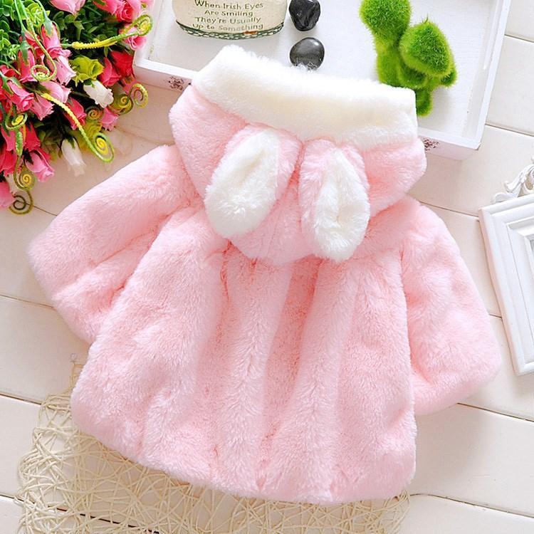 Manteau de luxe de haute qualité pour bébés filles, manteau de princesse pour l'hiver et le printemps, veste à capuche avec oreilles de lapin, vêtement d'extérieur décontracté pour bébés filles
