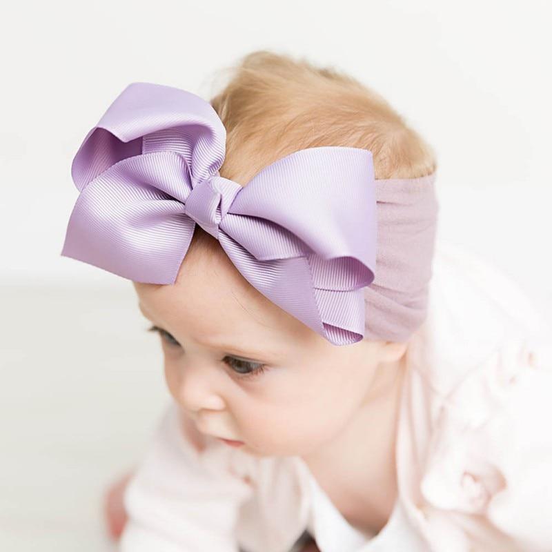 Bandeaux pour bébés filles Accessoires pour cheveux Turban Couleur unie Serre-tête Nœud Accessoires pour filles