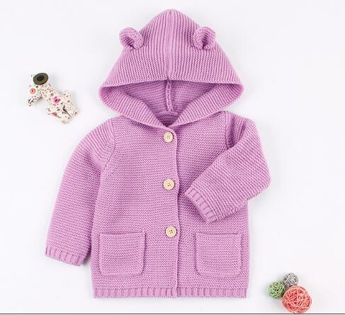 Gilet Moderne Tricoté Chaud d'Hiver à Manches Longues et Capuche pour Nouveau-né, Combinaison Veste et Manteau