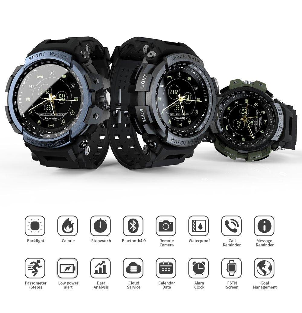 Montre connectée de sport moderne professionnelle étanche 5ATM avec rappel d'appel Bluetooth et affichage numérique pour systèmes iOS et Android
