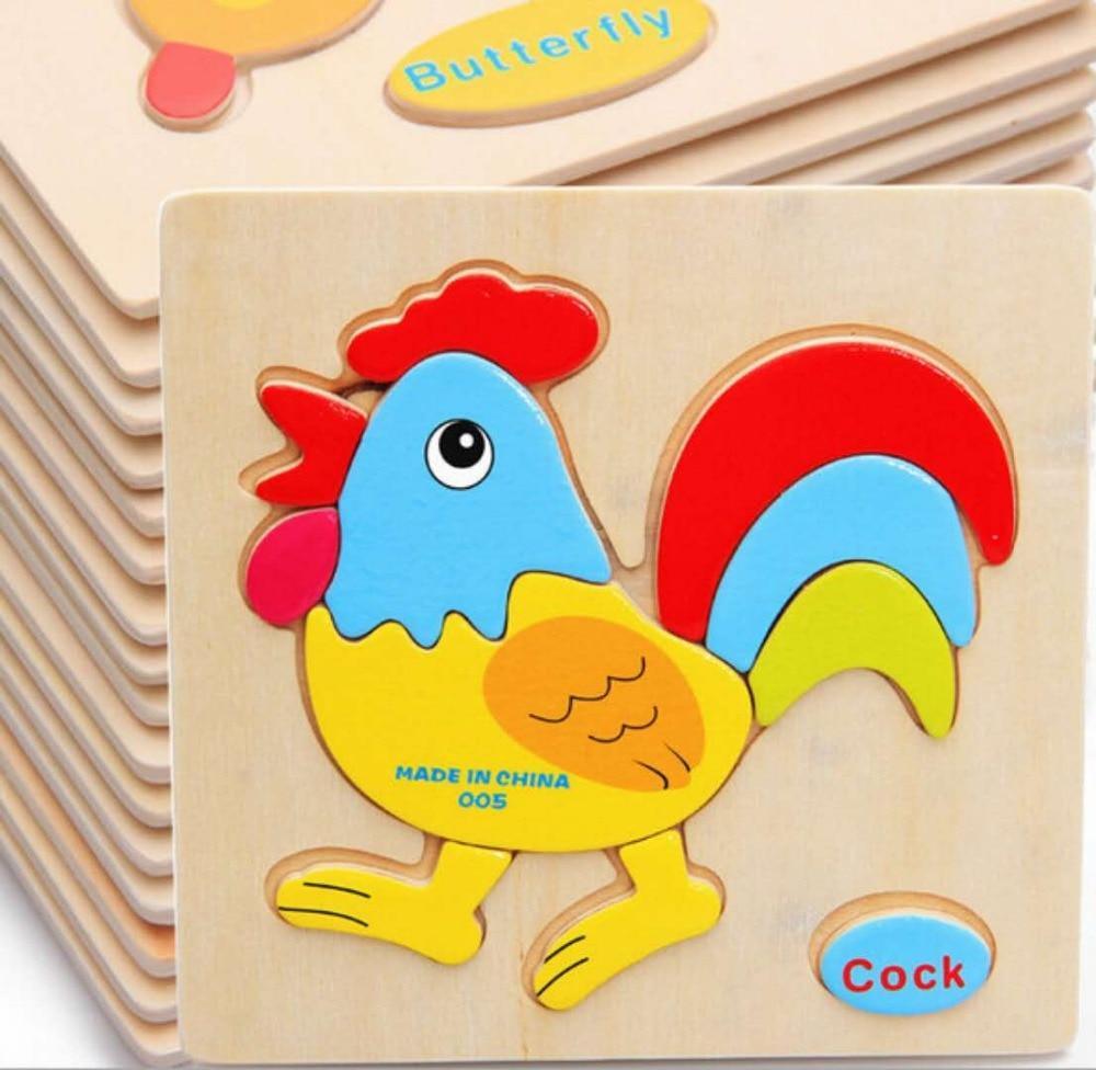 Jouets de puzzle en bois 3D intéressants pour enfants avec animaux et voitures, excellents puzzles d'intelligence pour l'éducation précoce des enfants