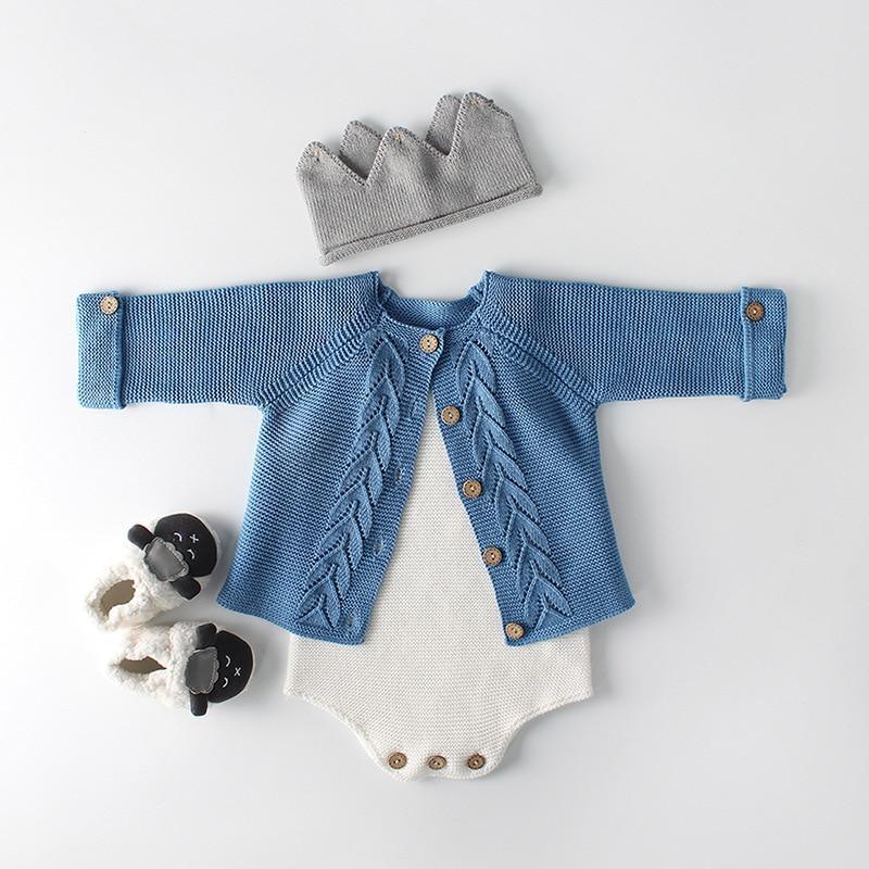 Vêtements modernes en coton pour bébé fille - Cardigan avec pull et manteau pour bébés garçons et filles - Combinaison d'hiver