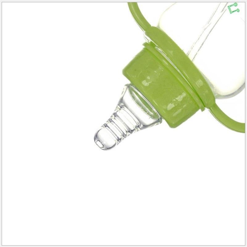Biberon unisexe pour bébé 150/280 ml à col large en silicone souple avec paille pour nouveau-né avec poignée