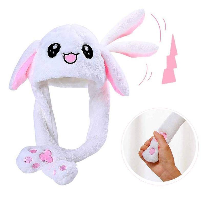 Moderne Élégant Hiver Intéressant Filles Animaux Chapeaux Oreilles Mobiles Sautants Enfants et Adultes Femmes Chaud Lapin Bonnets d'Hiver au Design Moderne