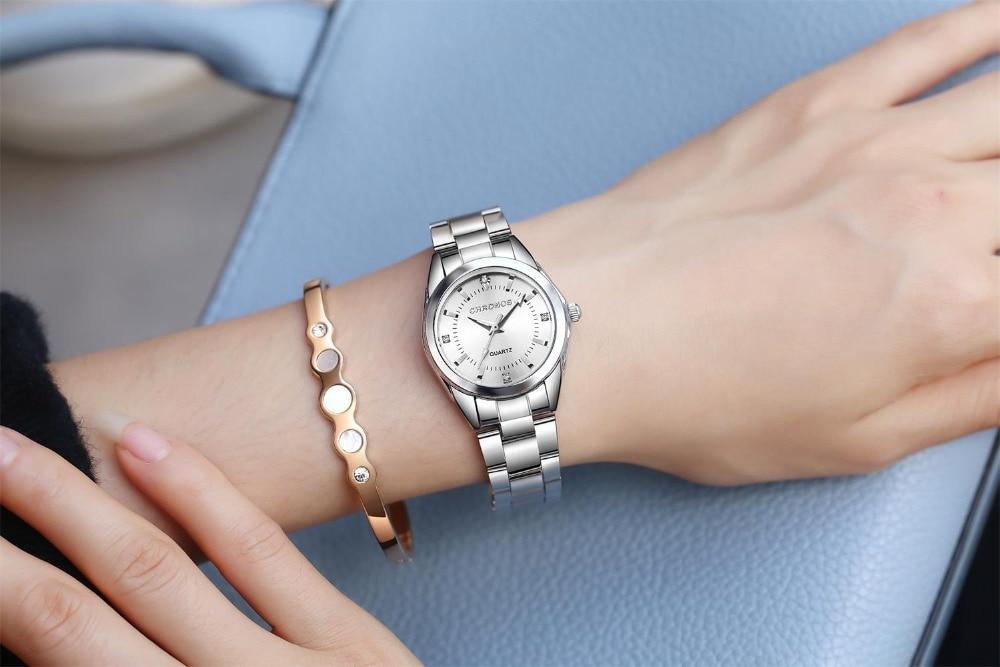 Nouvelles Montres Quartz de Luxe STEVVEX pour Femmes, en Acier Inoxydable et Strass, Montre d'Affaires pour Dames avec Mouvement à Quartz Japonais pour Femmes et Filles